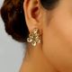 Handcrafted Floral Kundan Stud Earrings Heritage Finish